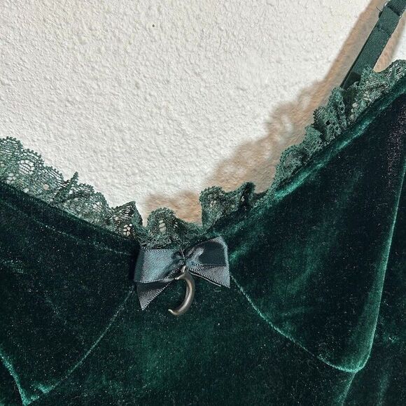 Killstar Moonstruck Velvet Skater Dress M Green - Picture 8 of 11